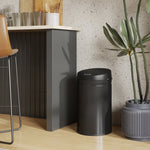 Poubelle cuisine automatique 30L acier inoxydable, poubelle à couvercle à fermeture en douceur, 32x30,5x51cm, noir