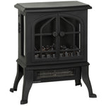 Cheminée électrique avec effet flamme 3D, 1800/900 W, fausse cheminée décorative, thermostat réglable, 39x24x48cm, noir-0