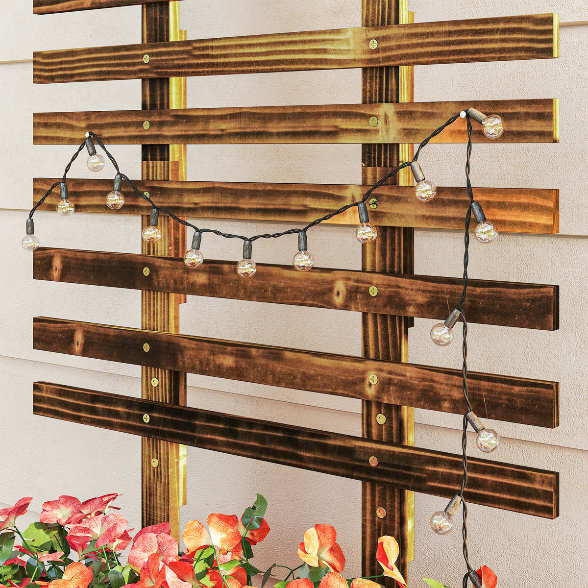 Jardinière avec treillis bac à fleurs avec film géotextile et roulettes 65 x 31 x 147 cm bois sapin pré-huilé-8