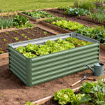 Jardinière surélevée en acier galvanisé, lit de jardin avec fond ouvert, 180 x 90 x 57,5 cm, vert clair