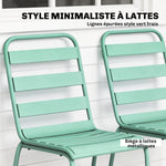 Lot de 2 Chaises de Jardin Empilables en Métal pour Terrasse, Balcon, Jardin, Vert