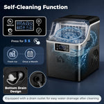 Macchina per il ghiaccio, 20 kg in 24h, 24 cubetti in 14-18 min, ice maker con funzione autopulente, 25,2x36x37,1cm, nero