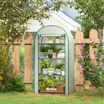 Serre de jardin serre de balcon résistante aux UV porte enroulable 4 étagères couverture en PE 80 x 49 x 160 cm blanc