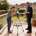 Télescope astronomique adultes et débutants 70 mm, télescope réfracteur 40X/16X trépied réglable, 80 x 80 x 135 cm blanc