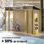 Abri de Jardin en Métal 3 m² Facile à Monter, Cabane de Jardin Structure en Acier Galvanisé Améliorée, Chêne
