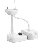 Évier à Main Portable Station de Lavage Camping Jardin Extérieur Voyager avec Réservoir d'Eau 17L Gris