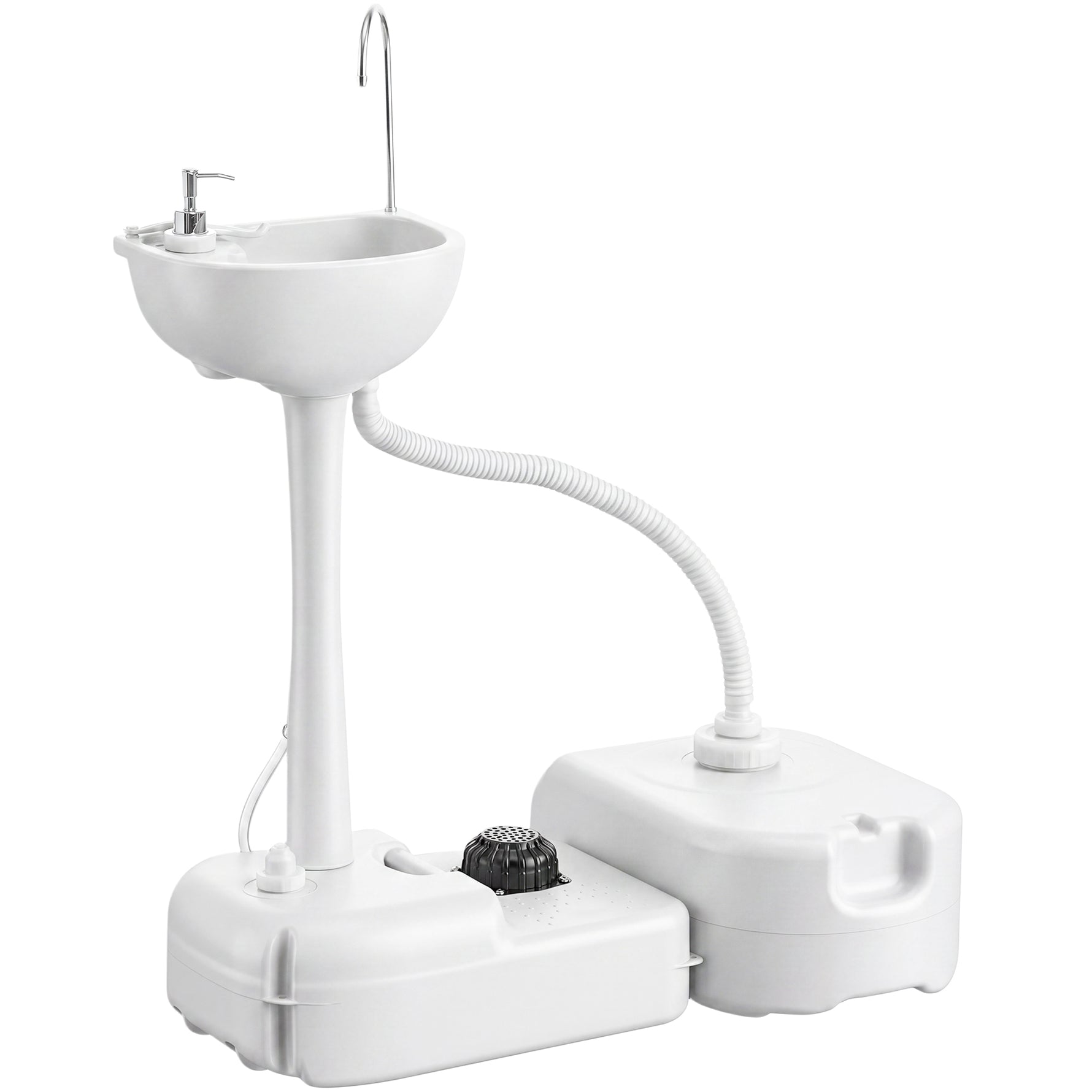 Évier à Main Portable Station de Lavage Camping Jardin Extérieur Voyager avec Réservoir d'Eau 17L Gris