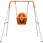 Balançoire portique pour enfants de 6 à 36 mois capacité de charge de 25 Kg en acier hauteur 122 cm orange