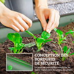 Jardinière surélevée carré potager de jardin en acier modulable légumes, plantes, fleurs, dim. 150 x 62 x 30 cm vert-5