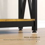 Console meuble étroite à 2 niveaux style industriel avec prises de courant et USB, 100 x 24 x 75 cm, marron