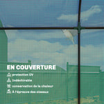 Serre de Jardin, Petite Serre de Balcon en Bâche PE et Châssis Acier, Porte Roulante et Fenêtres 170 x 68 x 200 cm, Vert