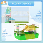 Grande cage pour hamsters cage pour rongeur 5 niveaux avec tunnels abreuvoir roue maisonnette échelles
