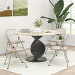Lot de 4 chaises pliantes chaises de salle à manger portables cadre en acier dim. 45l x 46P x 78H cm beige