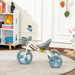 Tricycle enfant évolutif, tricycle pour enfants de 2 à 5 ans avec panier avant et roues EVA, 72 x 52 x 61 cm, bleu