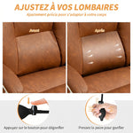 Chaise bureau ergonomique fauteuil de bureau en PU soutien lombaire gonflable dossier inclinable hauteur réglable marron