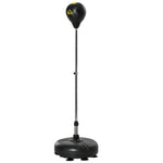 Punching ball sur pied réglable hauteur 133 -151 cm, sac de frappe sur pied 2 gants base lesté 45 x 45 x 133-151 cm noir