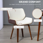 Lot de 2 chaises de salle à manger style vintage assise revêtement synthétique 54 x 53 x 81 cm blanc marron