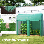 Serre de jardin 2 m² serre à tomates 2 portes zippées enroulables acier PE haute densité anti-UV 2 x 1 x 1,78 m vert