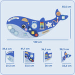Busy Board Jouet, Tableau d'Activités Murale Baleine, Planche Motricité Bébé Educatif pour Garcon Fille dès 2 Ans, Bleu