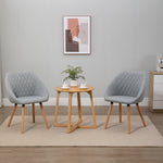Lote de 2 sillas de comedor de diseño escandinavo - Patas cónicas de madera de haya - Asiento, respaldo y reposabrazos