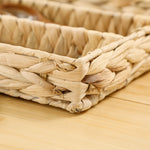 Panier de rangement tressé en jacinthe d'eau avec 4 compartiments, pour salle de bain, chambre à coucher, naturel
