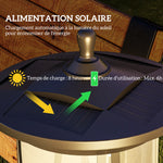 Lampadaire solaire extérieur lampadaire de jardin LED avec interrupteur marche/arrêt 17 x 17 x 127 cm noir