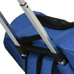 2-in-1-Hundetransporttasche mit Rollen, Trolley, Wagen und Rucksack für Hund und Katze mit Teleskopgriff, Aufbewahrungsfächern, Belüftungsöffnungen und Sicherheitsgurt, 42 x 25 x 55 cm, blau