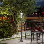 Luminaire extérieur lampadaire sur pied solaire lampadaire lanterne classique LED 30 Lm 15 x 15 x 127 cm noir
