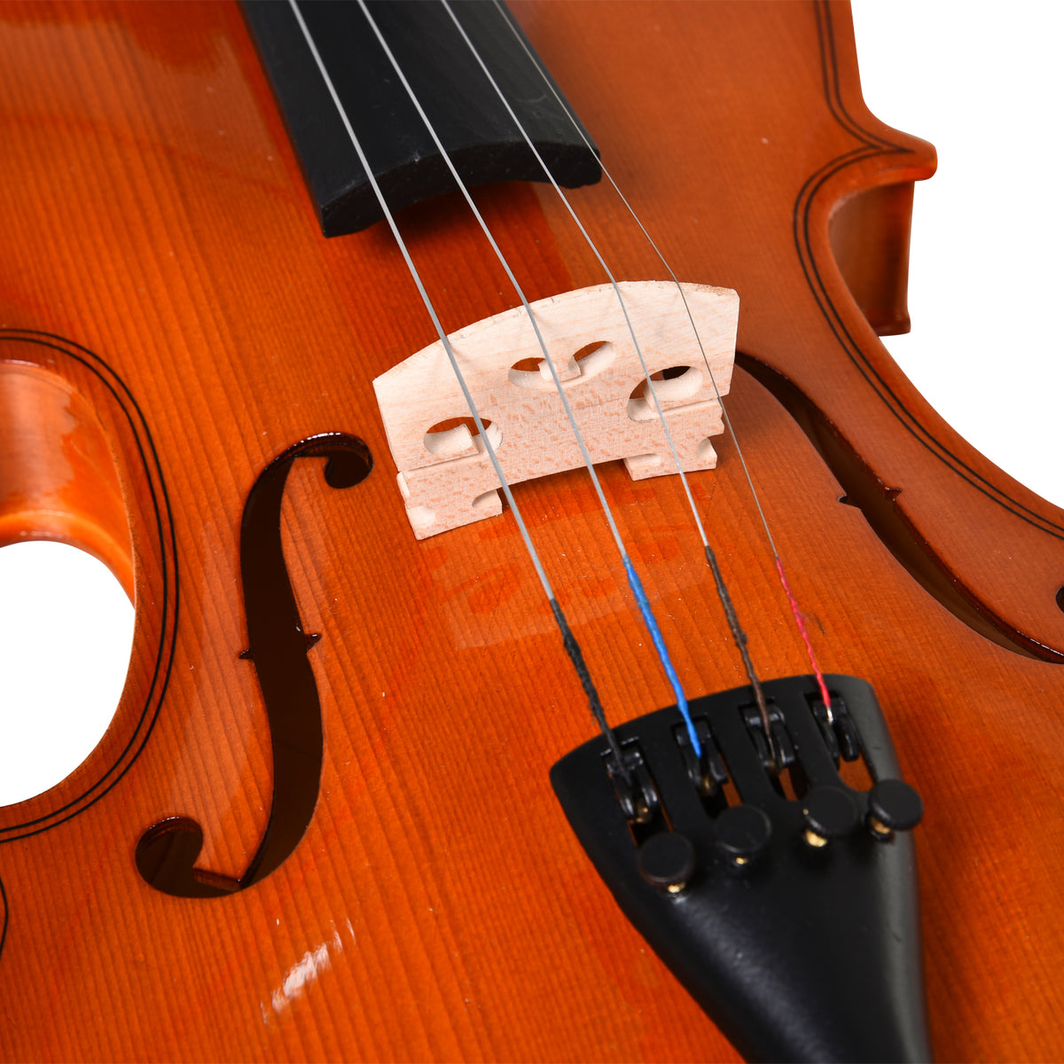 Violon 4/4 pleine grandeur avec étui, accordeur, épaulière, archet, colophane, cordes rechange et chiffon