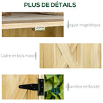 Armoire de jardin armoire de rangement de jardin plateau en métal galvanisé en bois massif 80 x 45 x 92 cm bois naturel