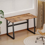 Bureau d'Ordinateur 120 cm, Bureau Simple, Pieds Réglables, pour Petit Espace, Travail à Domicile, Étude, Brun Rustique