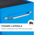 Werkstattwagen auf Rollen, Werkzeugschrank aus Stahl, 5 Schubladen, abschließbar, 2 Schlüssel, 61,5 x 33 x 82,5 cm, blau
