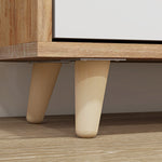 Meuble à chaussures 3 abattants avec étagère réglable, 72L x 24P x 119H cm, naturel et blanc