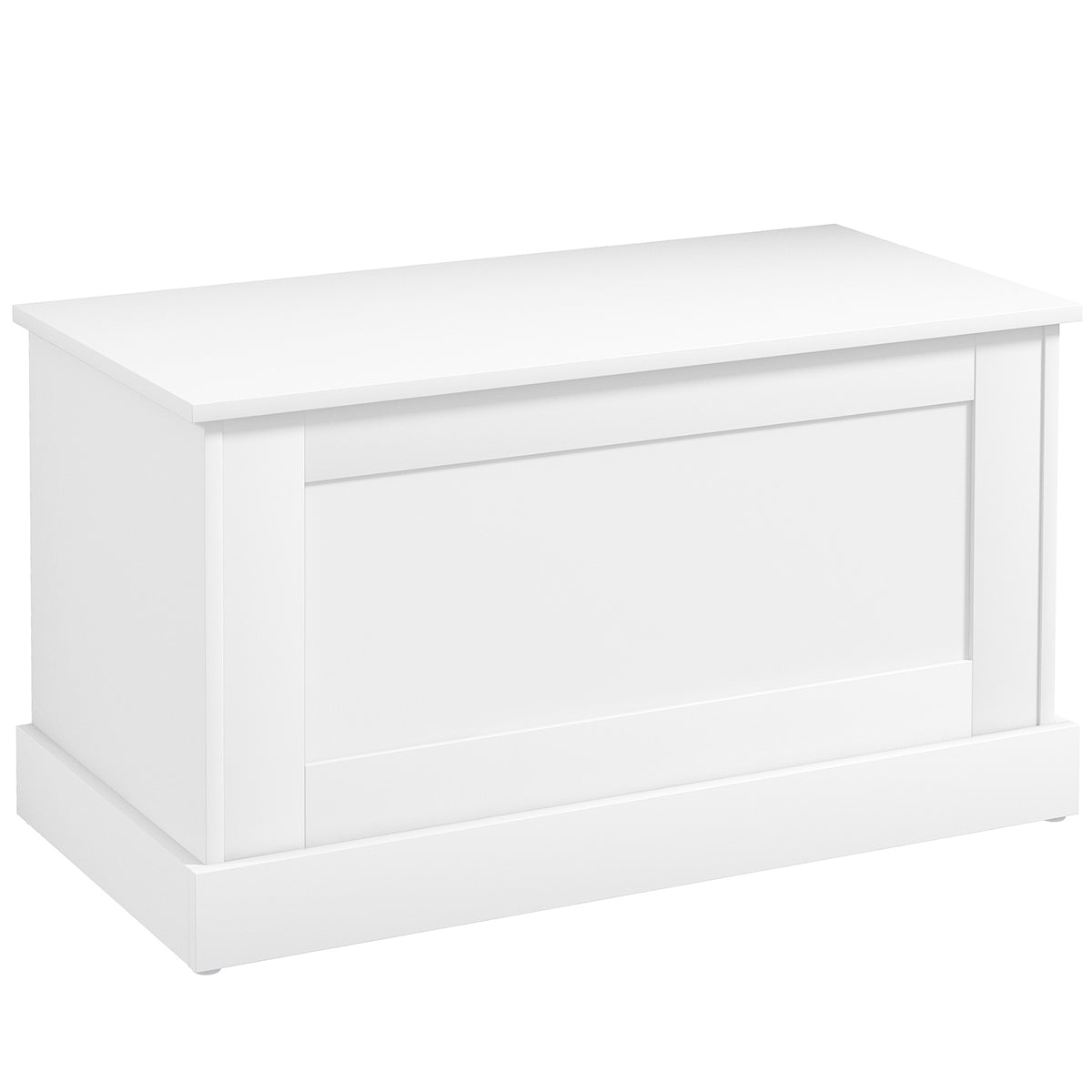 Baúl de almacenaje, baúl de juguetes, con bisagra de seguridad, para salón, de madera, 80 x 40 x 45 cm, blanco