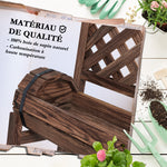 Jardinière sur pieds surélevée avec treillis carré potager 2 niveaux pour terrasse, balcon jardin 42 x 49 x 80 cm marron