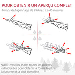 Sapin de Noël artificiel lumineux 703 branches 250 LED 30 pommes de pin support pied pliable hauteur 180 cm Ø 80 vert
