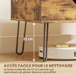 Table Basse Relevable en Bois avec Grand Rangement Caché, Hauteur Réglable, 95 x 50 x 40 cm, Marron Rustique