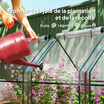 Mini Serre de Jardin mini serre tunnel 4 fenêtres avec Zip enroulables Acier PE 140 g/m² Anti-UV 360x90x90cm Transparent