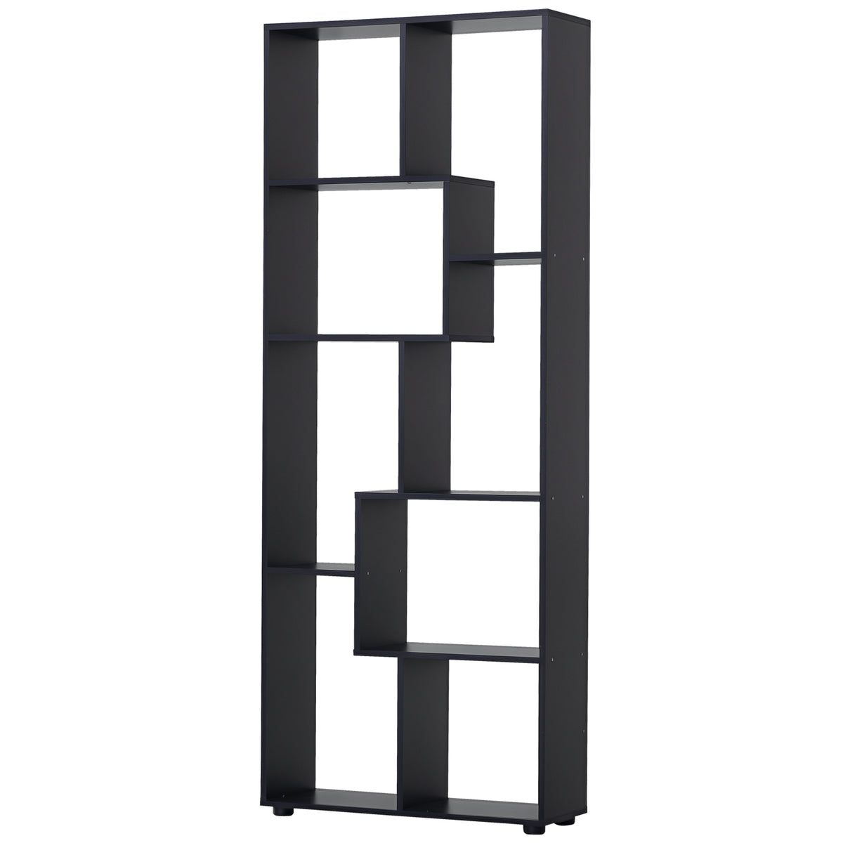 Bibliothèque étagère Zig zag Design Contemporain 70L x 24l x 178H cm Panneaux Particules noir
