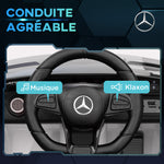Voiture électrique enfants sous licence Mercedes-Benz AMG GTR 12V télécommande 2,4G max. 5 km/h 108 x 67 x 46 cm blanc