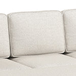 Canapé d'Angle Convertible en Chenille, Canapé-Lit 3 Places Modulaire 225 cm avec Pouf de Rangement, Beige-8