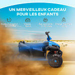 Quad électrique enfant 12 V voiture électrique 2 moteurs marche avant et arrière 37-60 mois 85 x 55,5 x 62 cm bleu