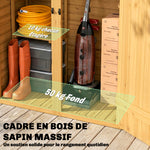 Abri de Rangement en Bois, Cabane de Jardin avec 2 Étagères, Marron