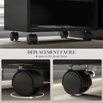 Support d'imprimante meuble de rangement bureau caisson 3 compartiments ouverts 40 x 30 x 36 cm noir