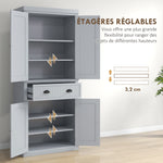 Armoire de cuisine buffet cuisine multi-rangements étagères réglables 4 portes grand tiroir 76,2 x 40,2 x 183 cm gris