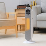 Chauffage d'appoint Radiateur soufflant Radiateur céramique oscillant 15-40°C avec Télécommande 1300/2000W, 21 x 21 x 63,5 cm