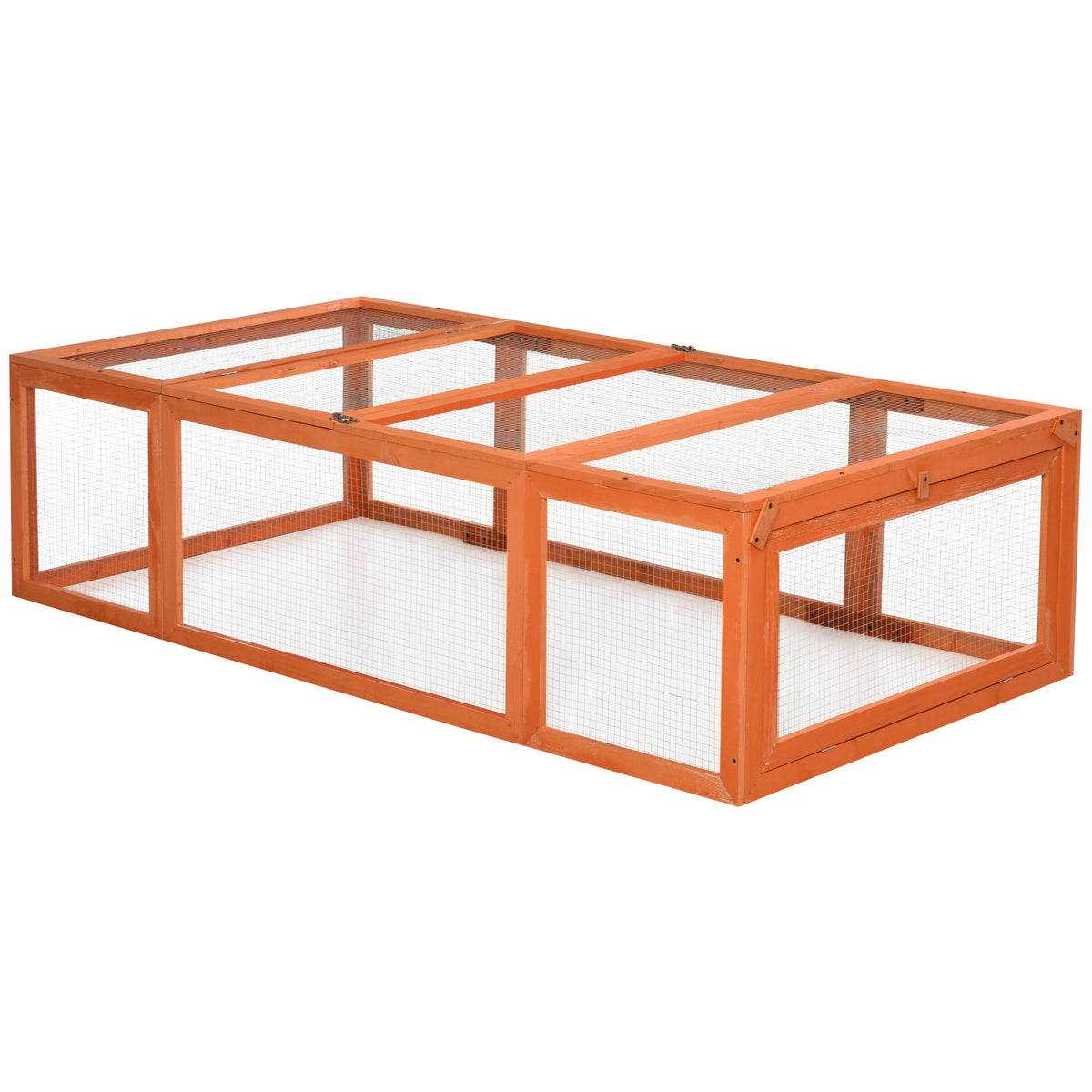 Clapier lapin extérieur cage cochon d'Inde toit ouvrable et portes verrouillables 180 x 90 x 48 cm jaune