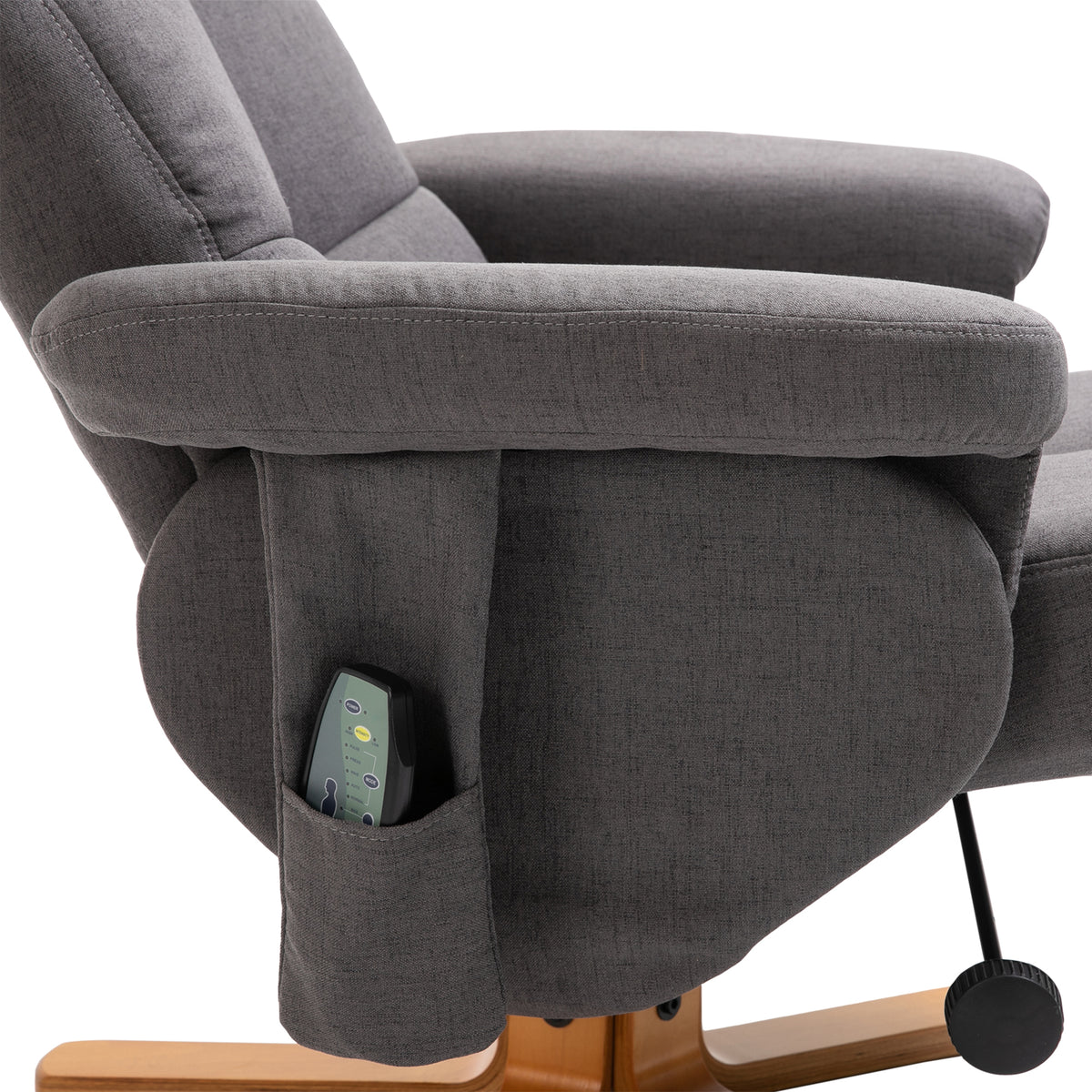 Fauteuil massant avec repose-pied - dossier inclinable jusqu'à 145°, coffre de rangement, appuie-têteet et télécommande