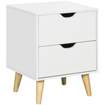 Table de chevet table de nuit avec 2 tiroirs, style scandinave pour chambre à coucher, salon, 40 x 35 x 50,5 cm, blanc