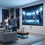 Écran de Projection 120" 4:3 HD 4K, Boîtier en Métal, Écran Hauteur Réglable Manuellement, 244x183cm, Noir